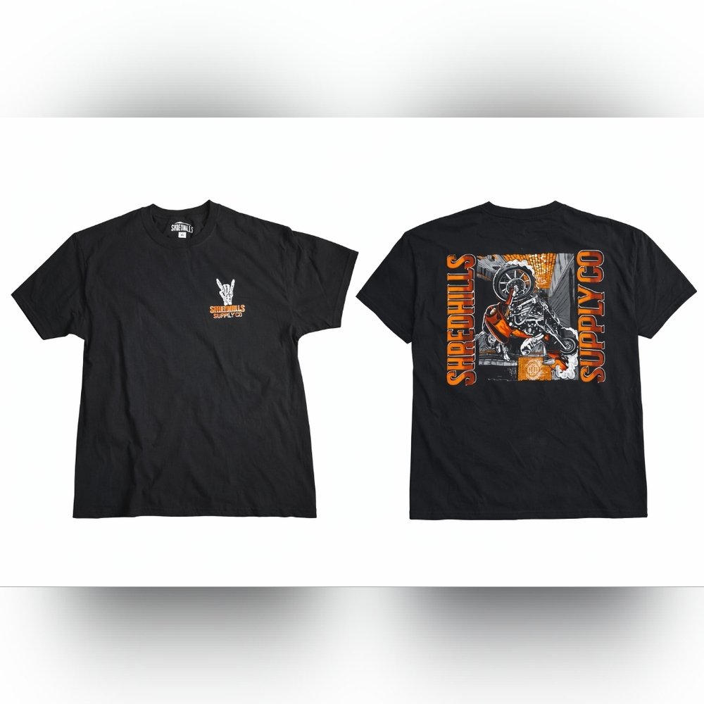 Jan - ShredHills Black and Orange Graphic Tee